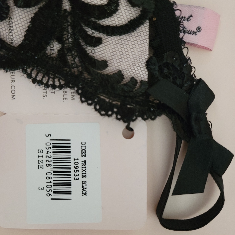 Agent Provacateur Dixie Trixie Thong Black Size 3